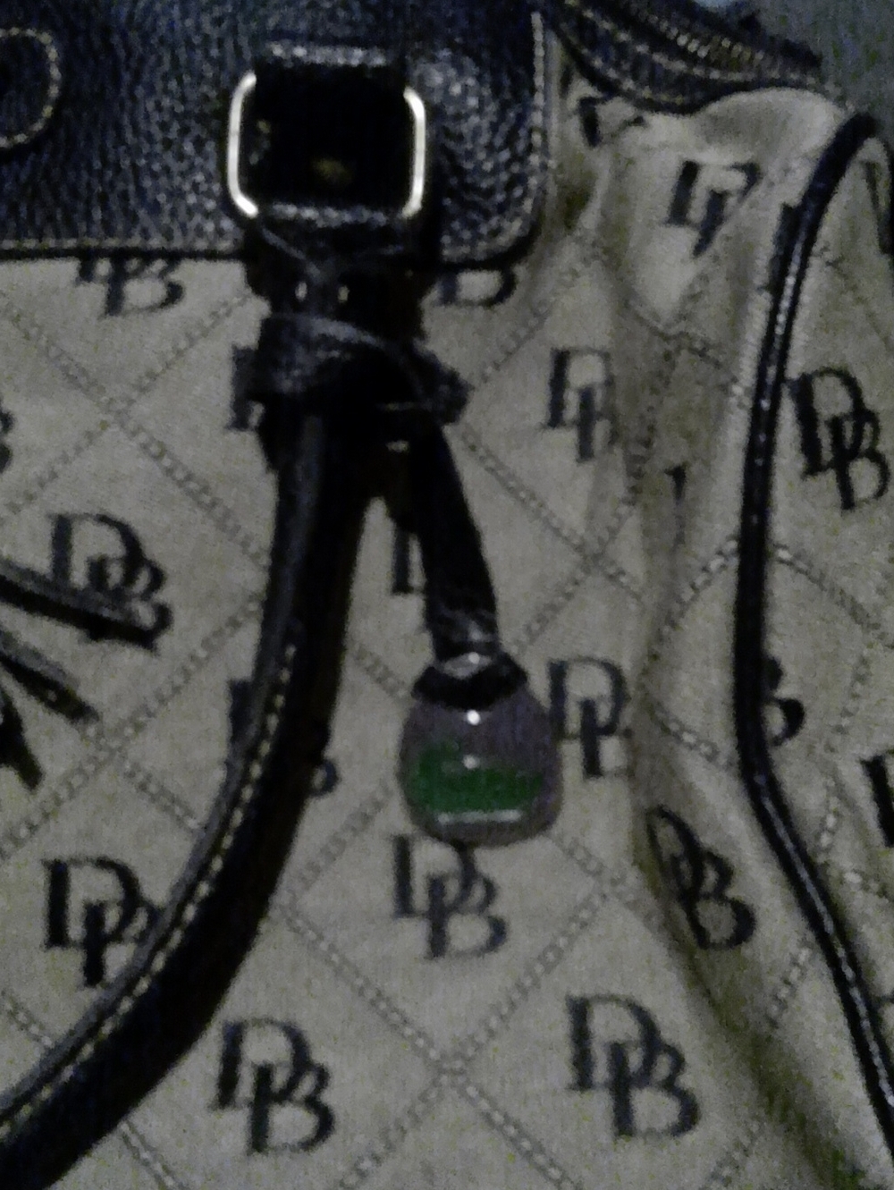 Dooney And Bourke Monogram Canvas Tote Bag in Cream and Black